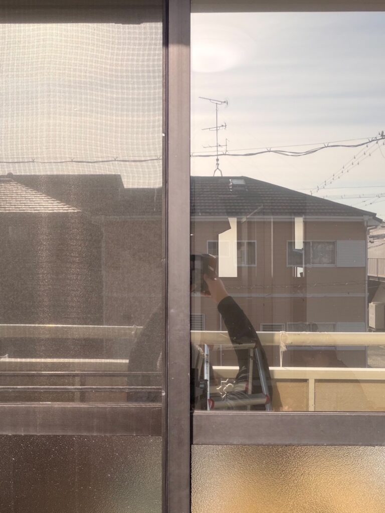 遮熱性のミラーフィルム施工後