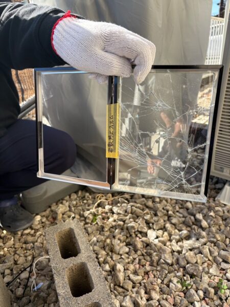 飛散防止フィルム実験