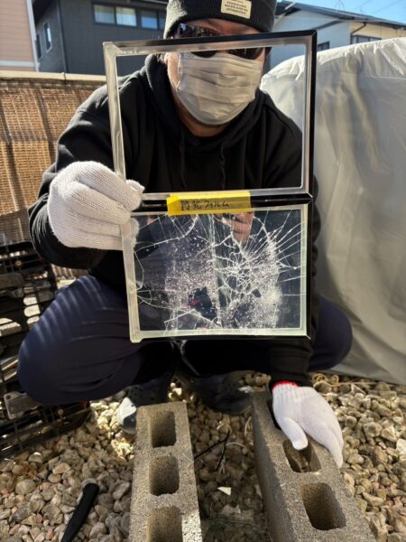 浜松市自宅にて防犯フィルムの強度実験ー結果